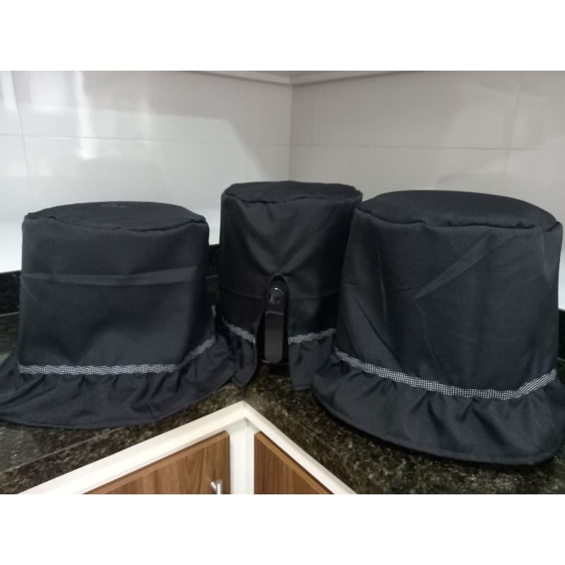 kit capa para eletrodomésticos preto sem estampa