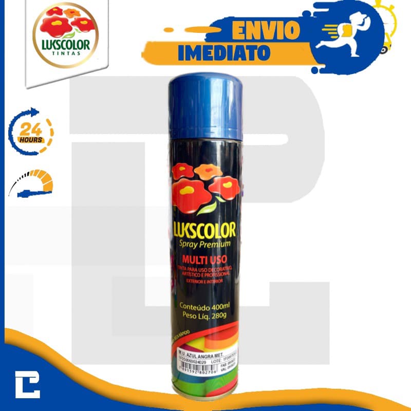 Spray Azul Angra Metalico Brilhante Multiuso 400ml LUKSCOLOR