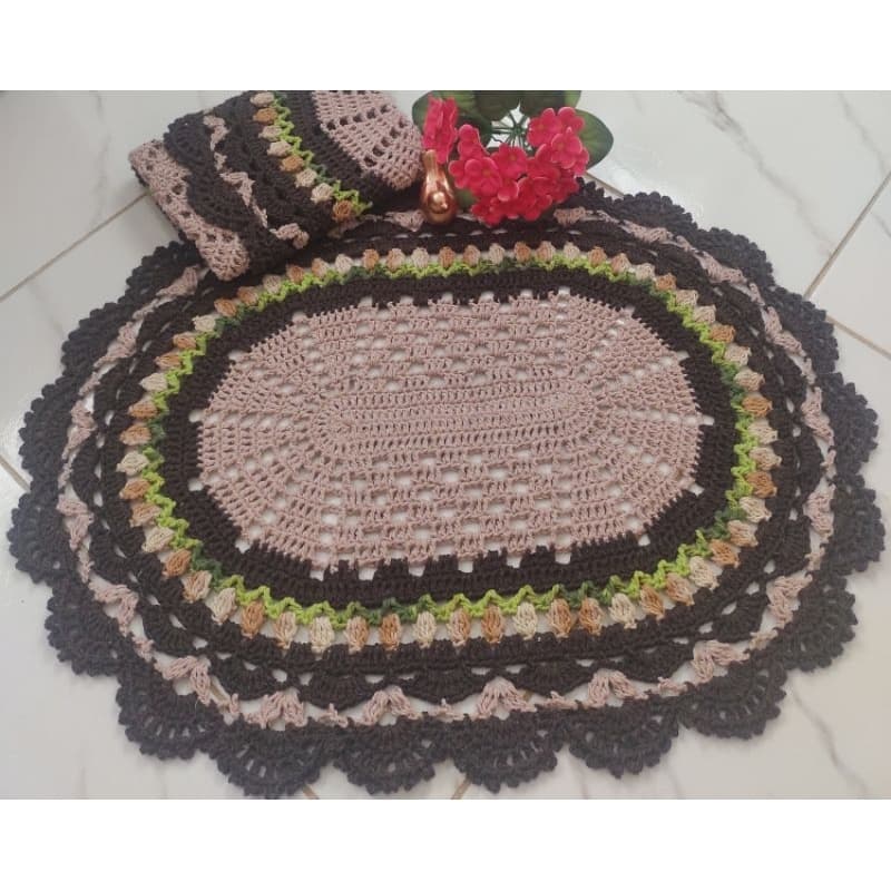 Tapete avulso de crochê/par de tapetes crochê para porta, kit Nets,tapete de porta de crochê e onde preferir Elzene