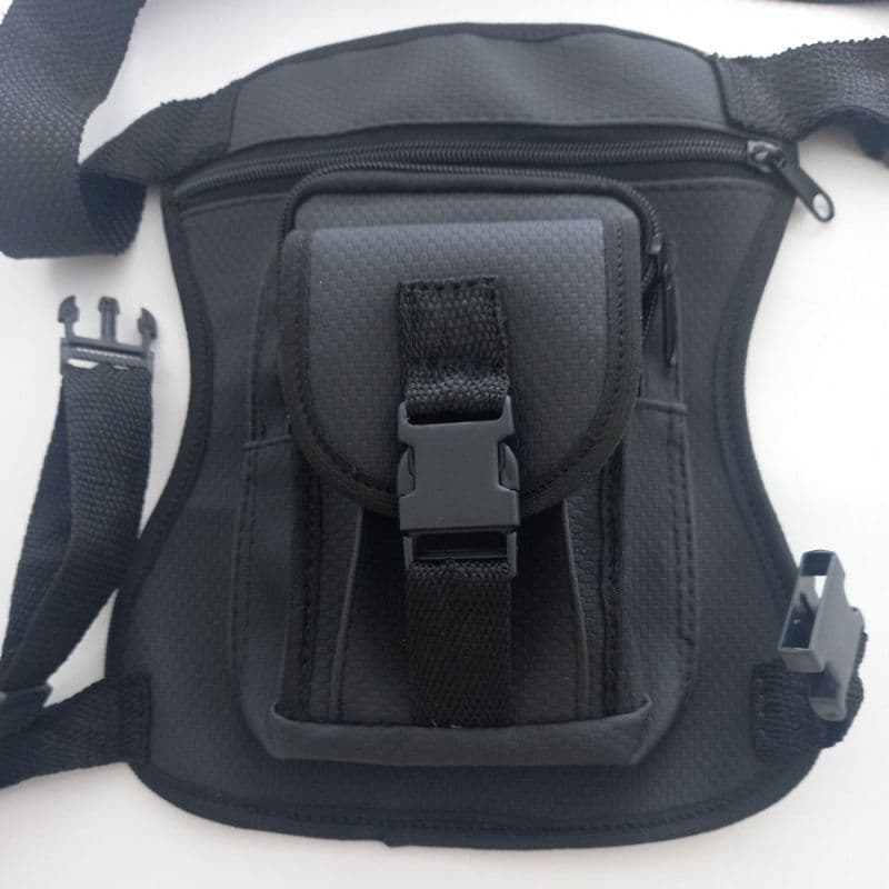 0 Pochete Cartucheira De Perna com 3 bolsos para motoboy, festa, trilha, caminhada