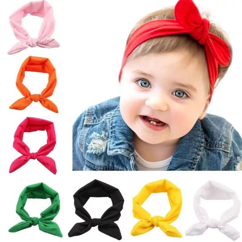 Kit 2 Turbantes Bandana na Meia de Seda Bebê Menina Faixa Infantil Acessório de cabelo Maternidade
