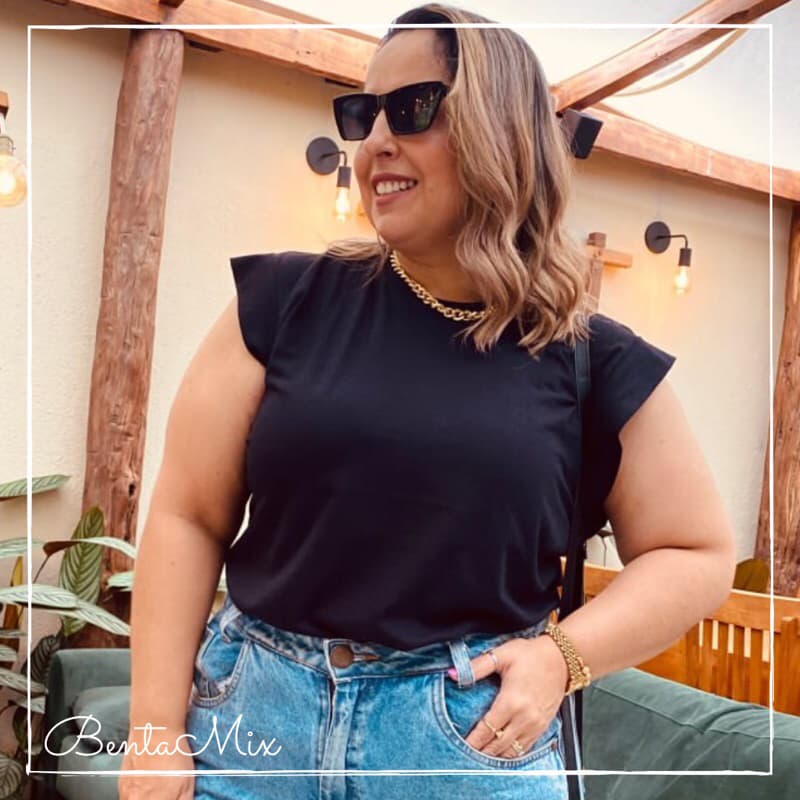 MUSCLE TEE Plus Size Lisa - Blusa Regata 100% algodão Camiseta feminina social modinha tamanho grande G1 G2 alfaiataria