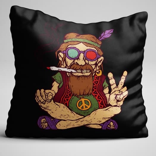 CAPA DE ALMOFADA HIPPIE  PAZ E AMOR Good Vibe 40X40CM