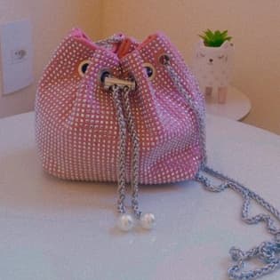 Bolsa Tiracolo Transversal  De Ombro Corrente Feminina Brilhante Bolsa Saco