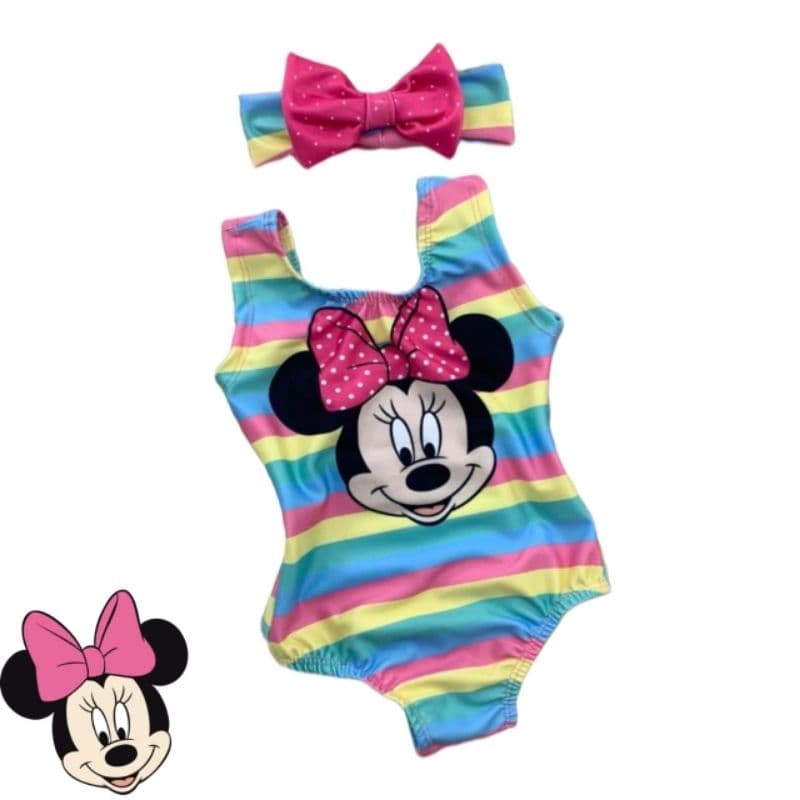 Maio Menina Personagem Body Infantil Bebê Maiô Miney marsha e Urso