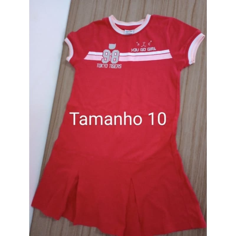 Vestido Fakini kids 10 anos vermelho - desapego