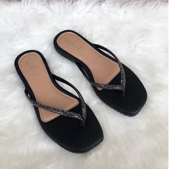 Rasteirinha Strass Numeracao Especial DelicadaTamanho 42 43 44 45 Sandalia Rasteira Antiderrapante
