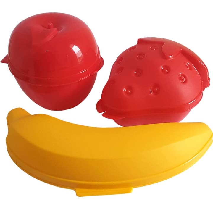 PORTA METADES FORMATO FRUTAS - PLASÚTIL COMPRE SEPARADO OU KIT - MAÇA BANANA MORANGO - POTE LANCHE
