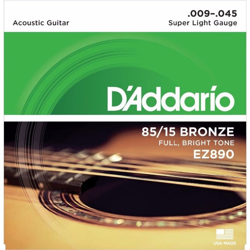 Jogo de Corda para violão D'addario Cordas de violão Aço Bronze 09