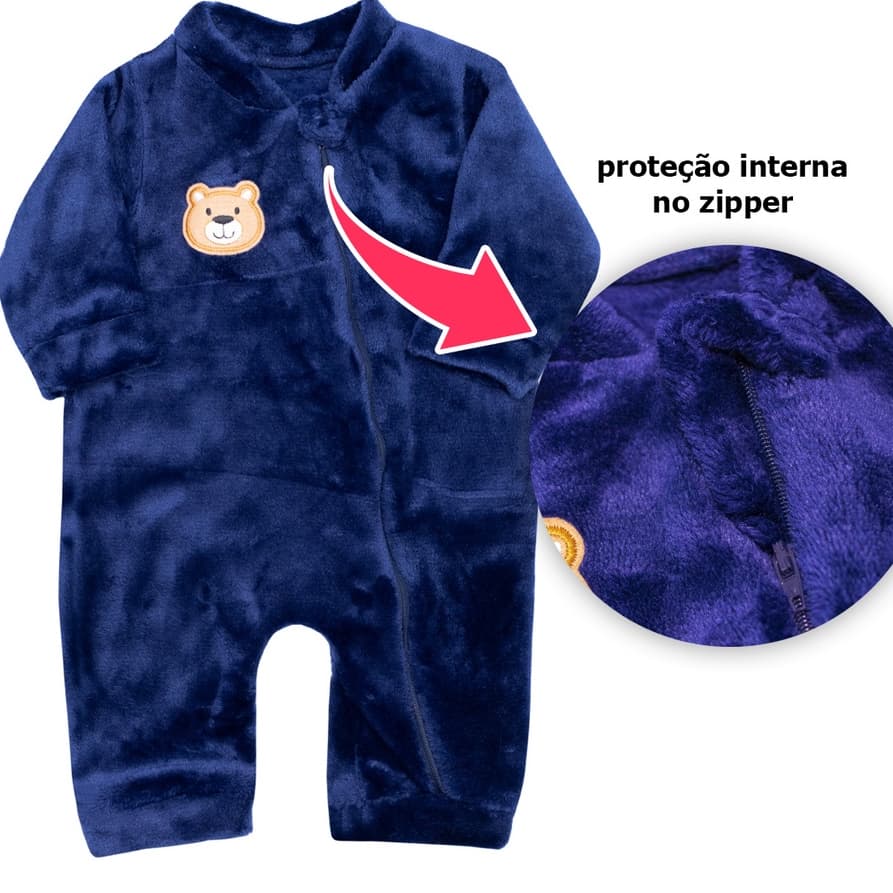 Macacão Romper de recém nascido Bebê Fleece, Pijama Roupa de Bebe
