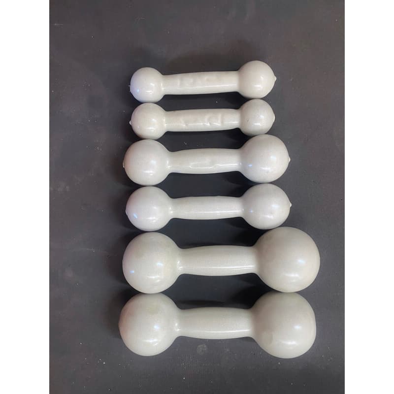 kit par de halteres meio kg  +1kg + 2kg emborrachado cinza (7kg total)