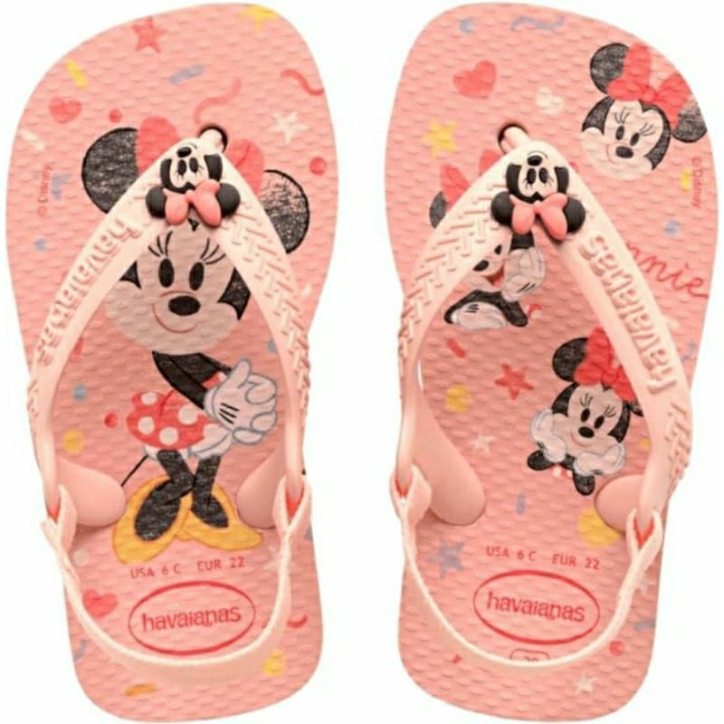 Havaianas Baby Chinelo Infantil Criança Baby Minnie Mickey Disney Andy Buz Toy Story Azul Elástico