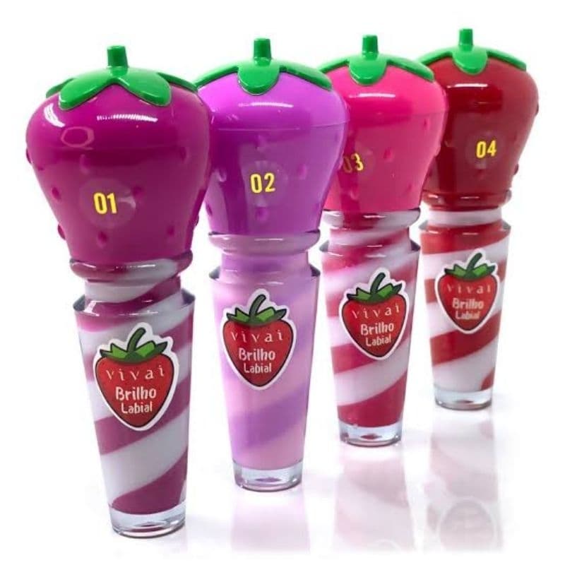 Brilho Labial Moranguinho Hidratante Volume e Maciez Na Sua Boca / Gloss Com Cheirinho