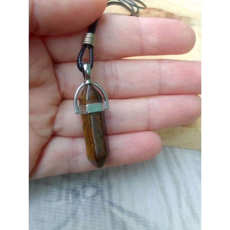 Colar Masculino Feminino Com Pedra Olho de Tigre