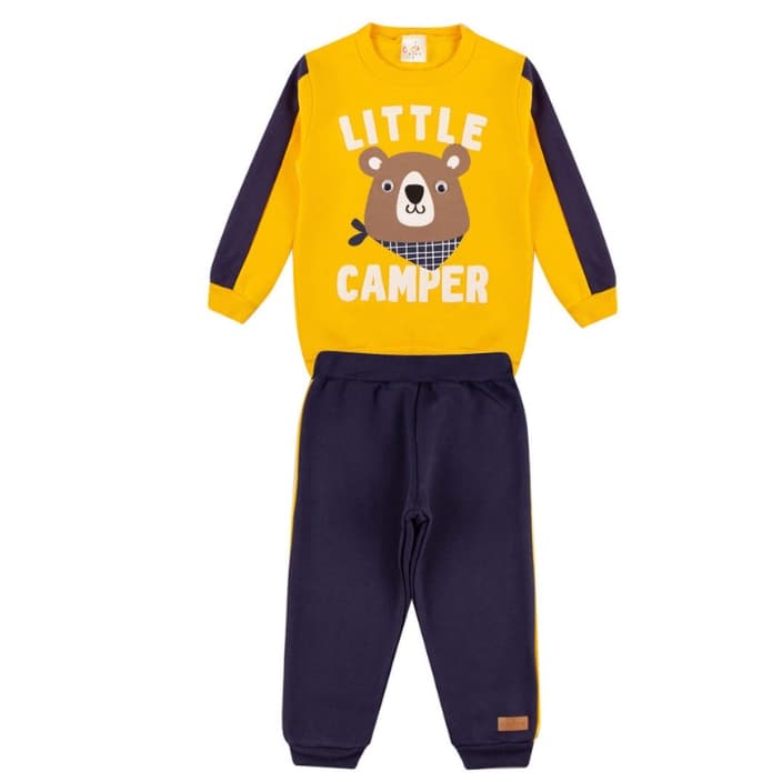Conjunto Infantil Menino Premium em Moletom com Casaco e Calça 1 ao 3 anos