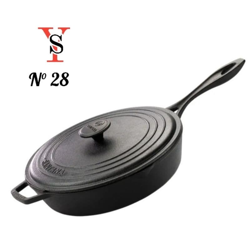 Frigideira N28 Ferro Fundido c/ Tampa Cooktop / Fogão à  Lenha