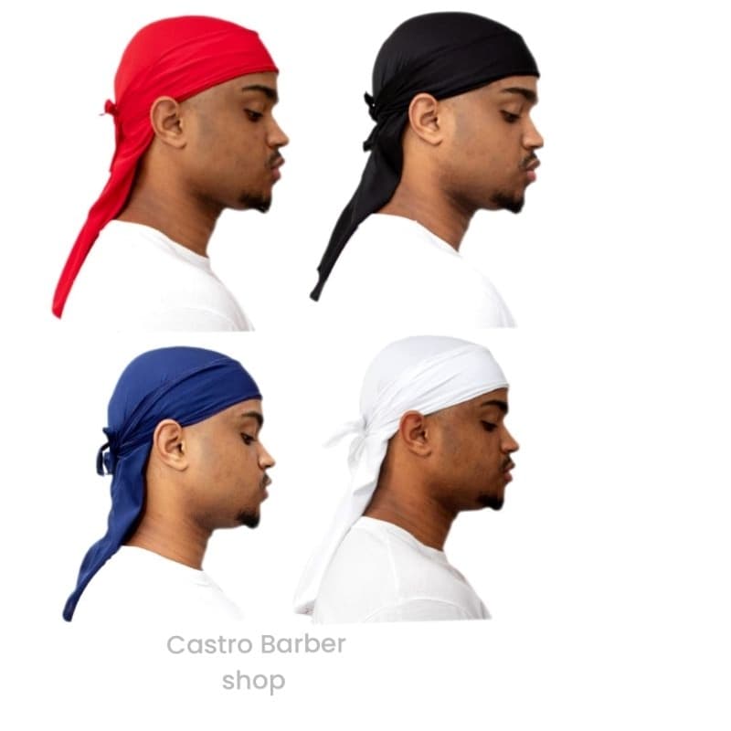 Touca bandana durag preta,branca azul ou vermelha