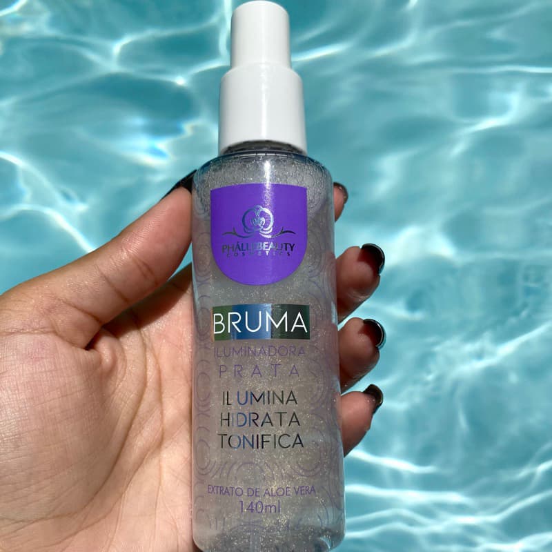 Bruma fixadora iluminadora prata silver matte mate 140 ml phallebeauty facial / carnaval / dia dos namorados / brilho glitter / tiktok presente Páscoa