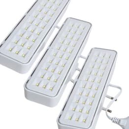 KIT 3 Luminárias Emergência Bivolt Recarregável 30 Leds