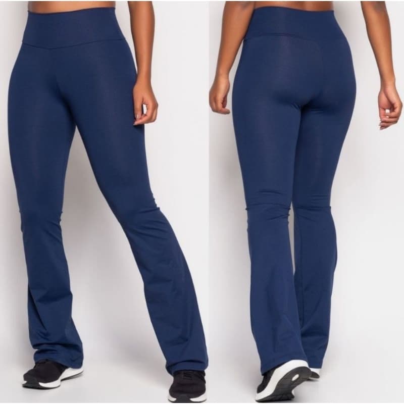 Kit 2 Legging Flare Bailarina Boca de Sino Suplex Cintura Alta