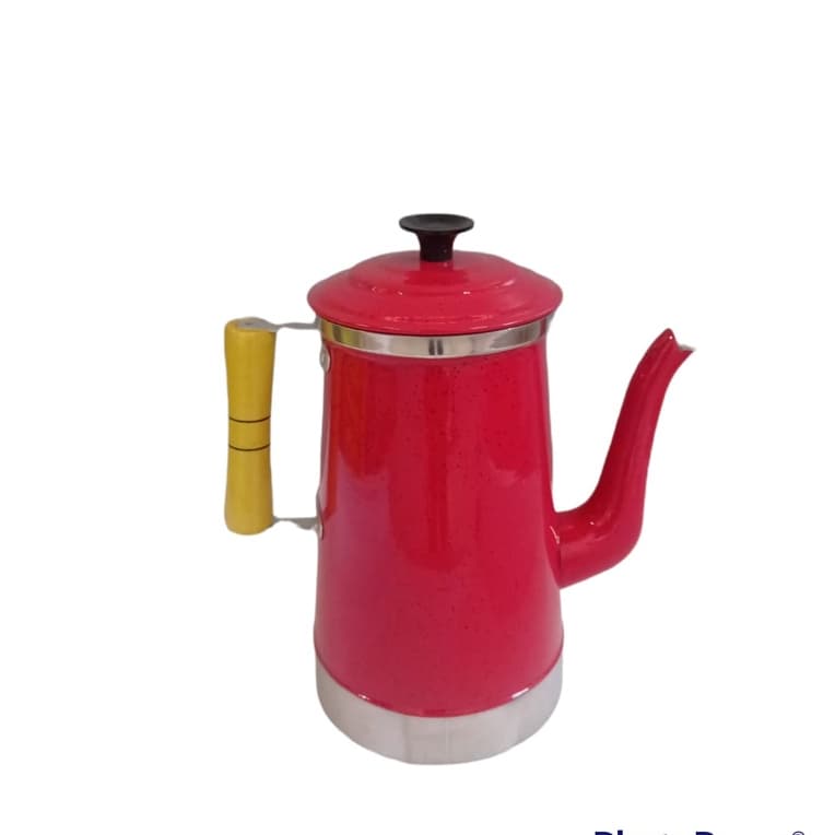 Bule de café chá leite 2 Litros com cabo de madeira nº10 vermelho