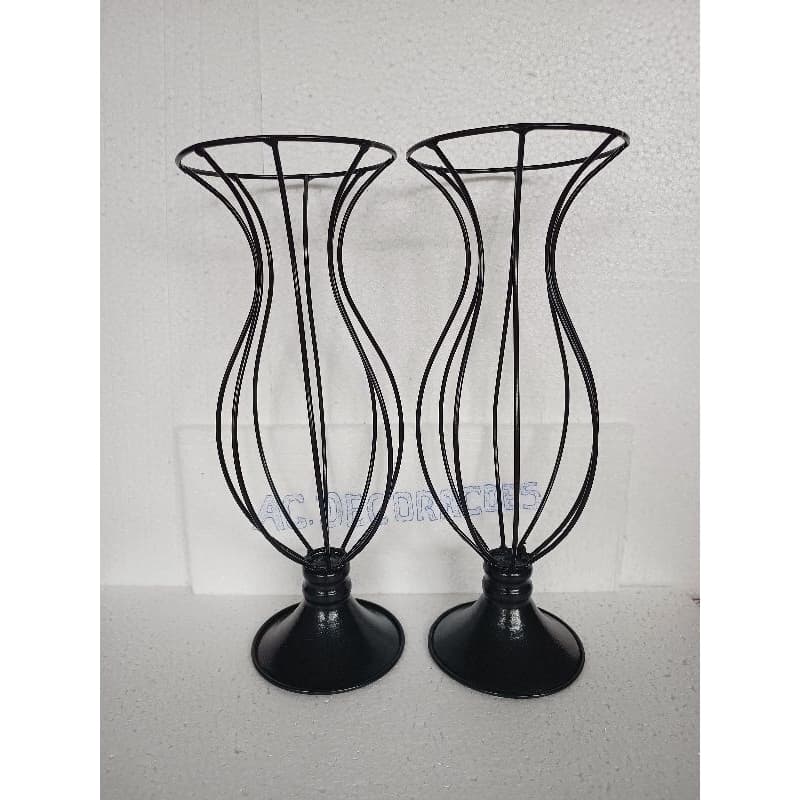 Kit 2 Vaso preto 35cm para bordar com pedraria ou pérolas no aramado