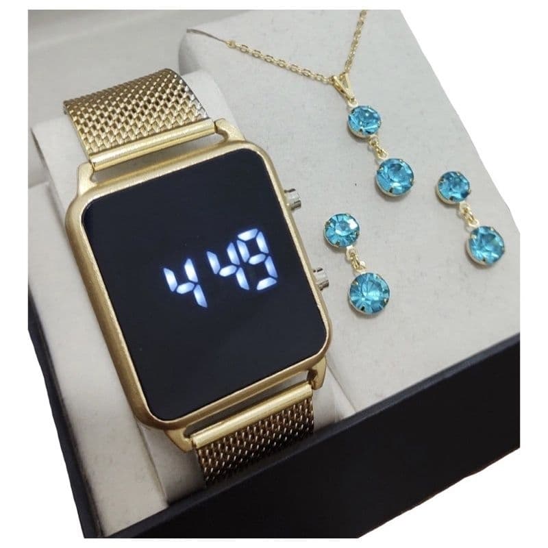 Relogio Feminino Led pulseira luxo mega Promoção Caje modas