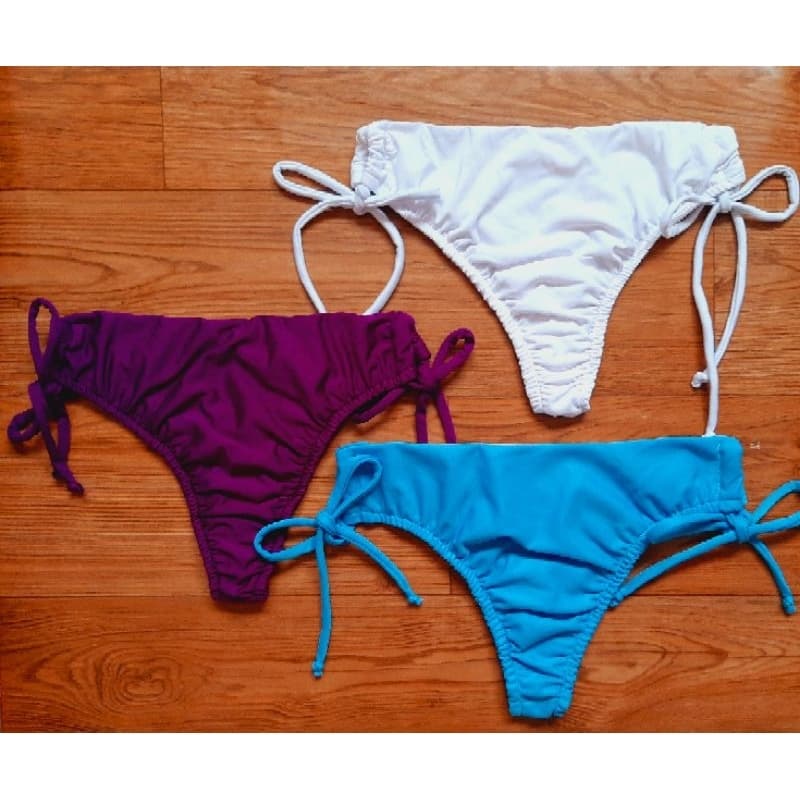 Calcinha de Biquíni avulsa - Calcinha cintura alta Hot pants regulável