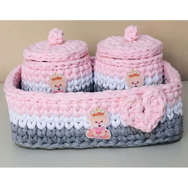 Kit Higiene Bebê De Fio de Malha Ursa Princesa