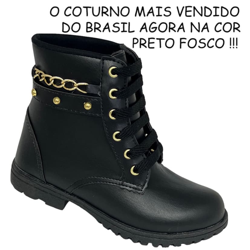Bota Infantil Menina Coturno Corrente Blogueirinha Fashion Tratorada