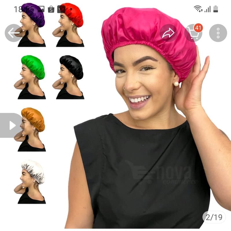 Touca Cetim de Dormir Antifrizz Touca de Banho de Cetim
