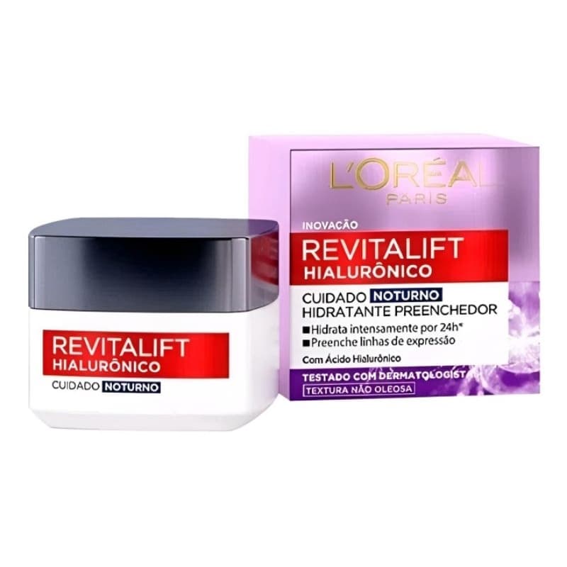 Creme Facial Antiidade L´Oreal Paris Revitalift Hialurônico Noturno - 49g