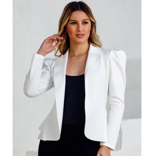 Blazer Feminino Neoprene Curto MAGA BUFANTE Social Aberto