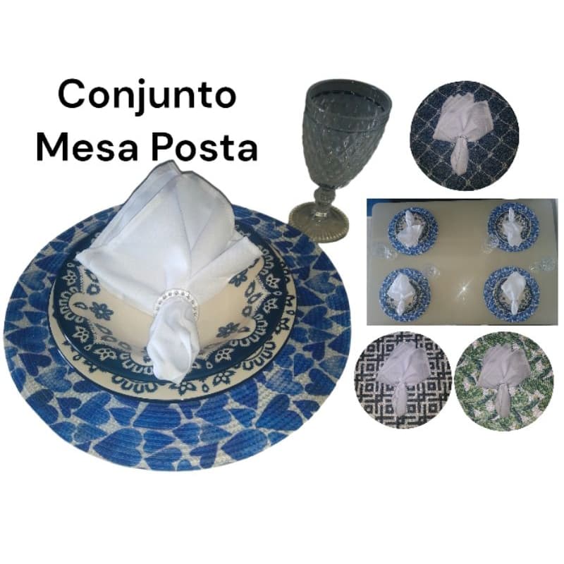 Conjunto mesa posta Sousplat Poliéster