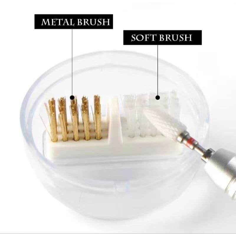 Escova de limpeza de brocas com suporte em Acrílico