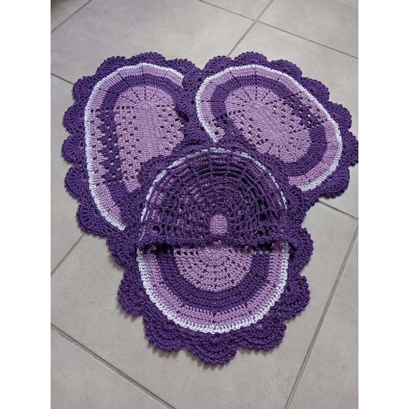 Jogo de banheiro em crochê kit com 3 tapetes de crochê decore seu banheiro, sua casa mais bonita