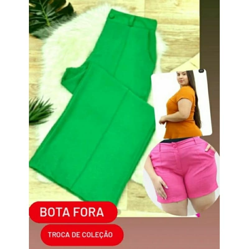 KIT PLUS SIZE G1 CALÇA PANTALONA DUNA BLUSA SHORT ALFAIATARIA Moda Plus