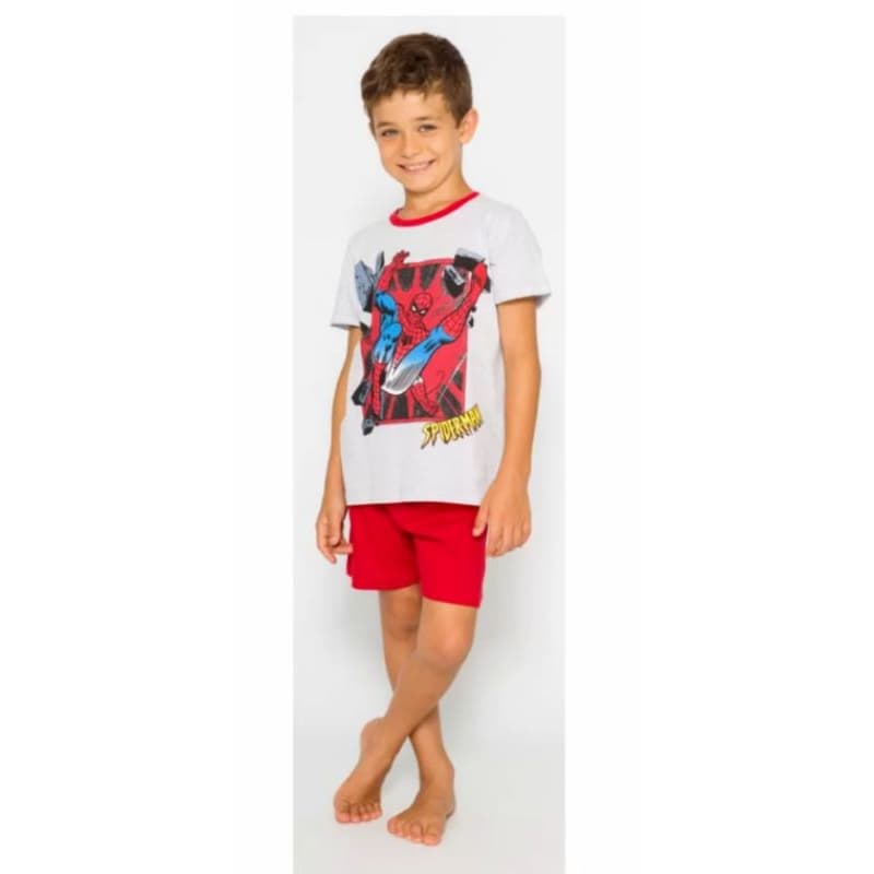 Pijama Infantil Menino Verão Super Herói Manga Curta Estampado
