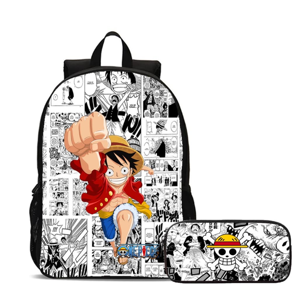 Mochila com Estojo Estampa Luffy One Piece Pirata