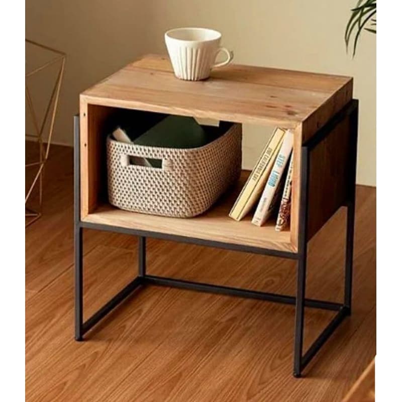 Mesa De Cabeceira Estilo Retro Mesa Em Mdf  De Cabeceira, Industrial  cor amadeirado ou branco