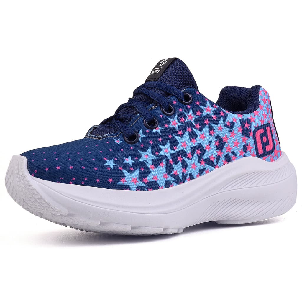 Tenis Infantil Meninas Casual Marinho e Pink Feminino Linkito