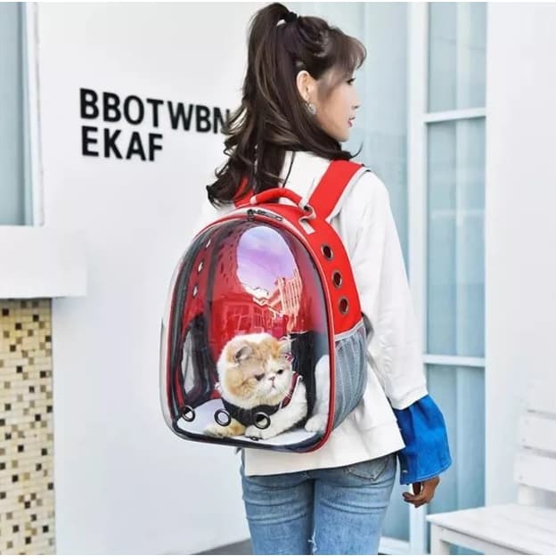 Mochila Bolsa Pet Espacial Visão Panorâmica com Visor Transparente Cachorro Gato Pequeno