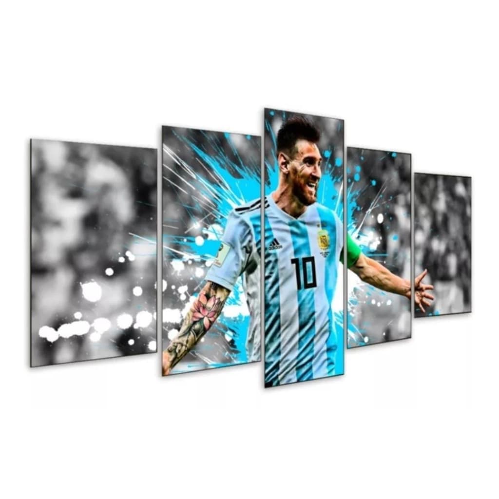 quadro decorativo messi argentina campeão do mundo mosaico