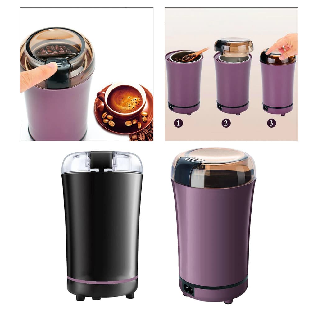 Mini Moedor De Café Grãos Especiarias Elétrico Portátil Pulverizador Triturador Doméstico Inox 110v