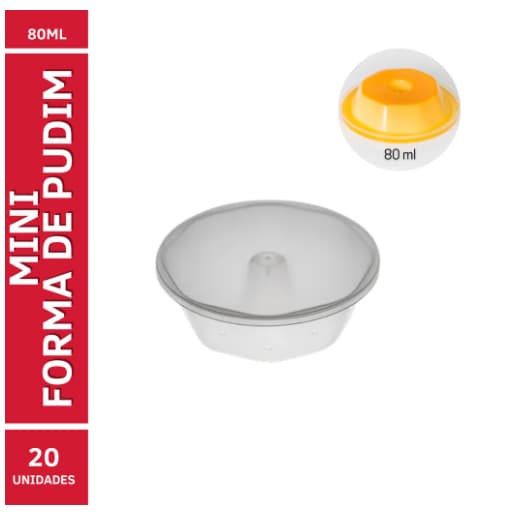 Forma de Pudim Forneável 80ml - 20 unidades