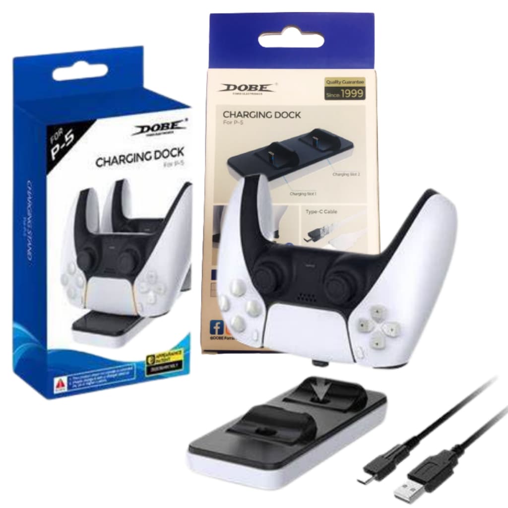 Base Dock Cherging Stations PS5 2 controles carregador suporte horizontal branco
