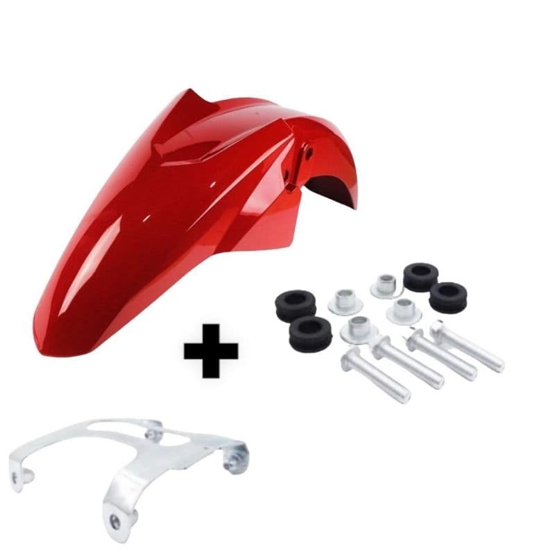 Paralama vermelho perolizado + Suporte E Bucha Cg Titan Fan Start 150 160 c/kit