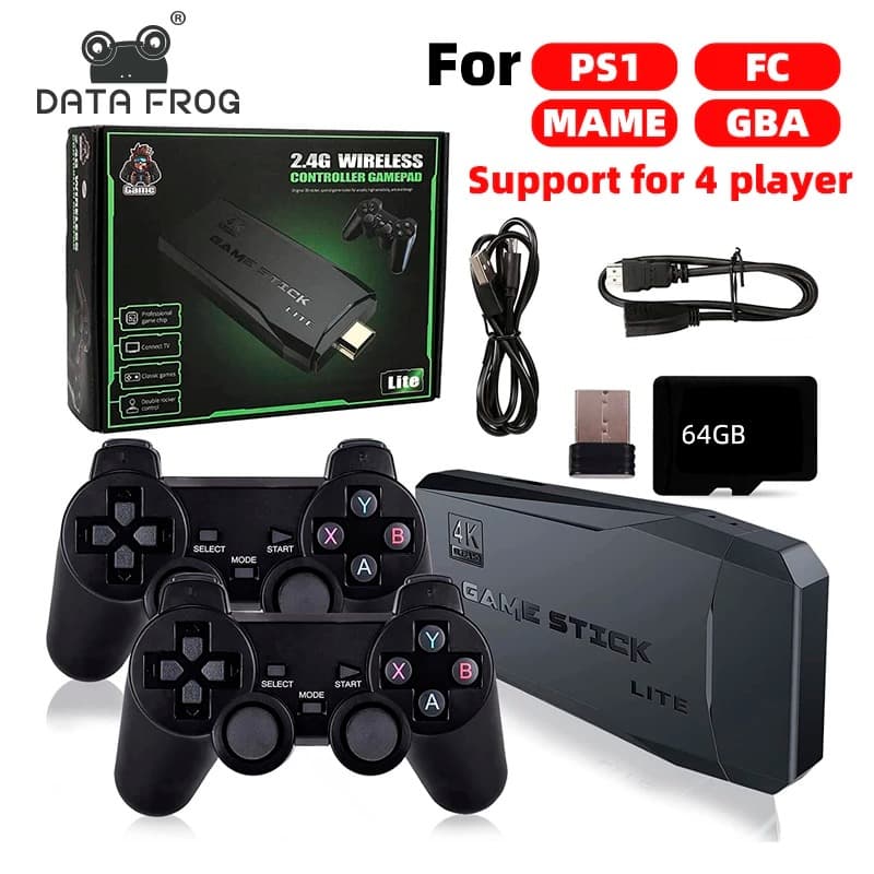 Vídeo Game Retrô Console Stick Box 4k 2 Controles Sem Fio