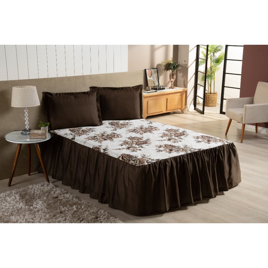 Cobre Leito Colcha Casal Queen Estampado 3 Peças Promoção