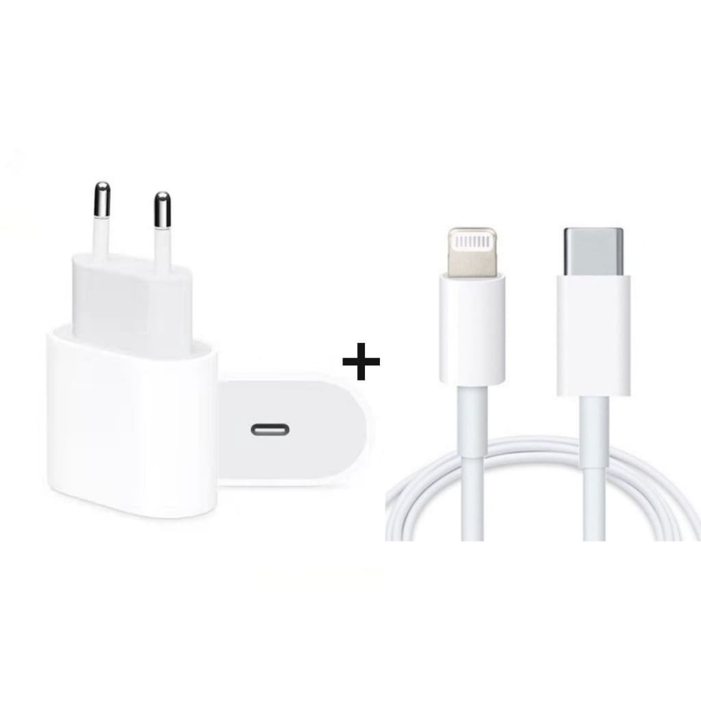 Kit Carregador Fonte + Cabo Iphone Lightning Usb-C Tipo C 1m de Carregamento Rápido/Dados IPHONE 11 12 13 14 Max e 14 Pr